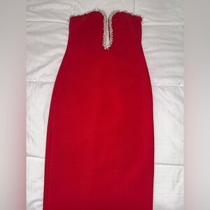 Elegant Red Strapless Dress